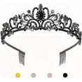 thumbnail image 1 of Daofin Black Crystal Tiara Crown Headband for Adult Women Girls Prom Queen Princes Bridal Birthday, 1 of 11
