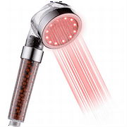 Daofin LED Shower Head with Handheld High Pressure Mineral Filtered Showerhead with Filter Beads Detachable for Bathroom Color Changing