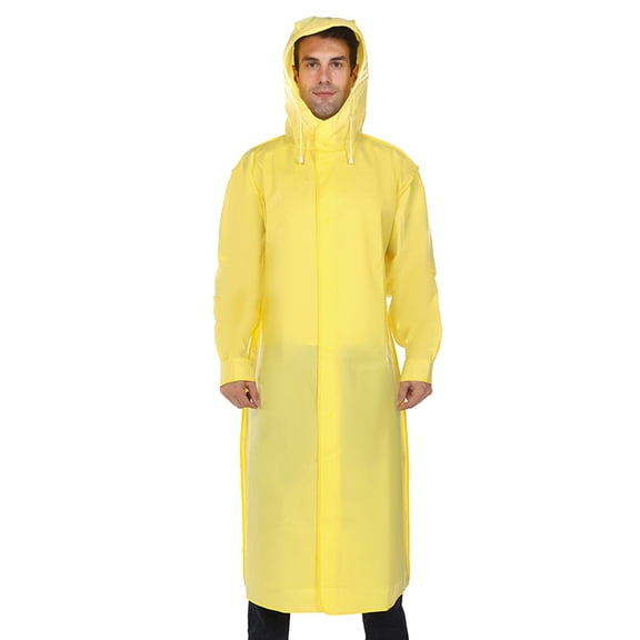 Daolelai Adult Hemmed Raincoat Men's and Women's Protective Jacket Fashionable Mountaineering Fishing Transparent Thickened Black and White Raincoat
