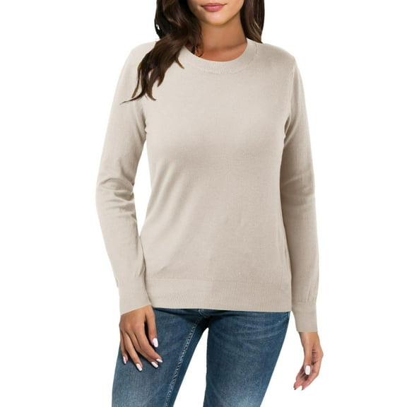 Daolelai Autumn and Winter New Round Neck Warm Tops Women's Pullover Sweater Solid Color Long Sleeve Women's Thin Inner Short Bottoming Shirt