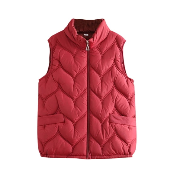 Daolelai Autumn and Winter Thin Vest Short Style Stand Collar Cotton Jacket Warm Vest Waistcoat Jacket