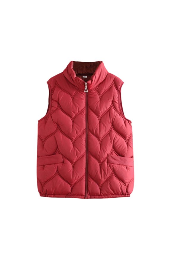 Autumn and Winter Thin Vest Short Style Stand Collar Cotton Jacket Warm Vest Waistcoat Jacket