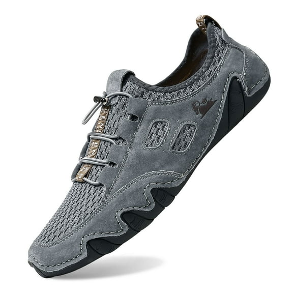 Daolelai Barefoot Shoes Summer Breathable Men's Casual Sports Shoes Large Size Sewn Leather Mesh Shoes Korean Style Trendy Men's Shoes