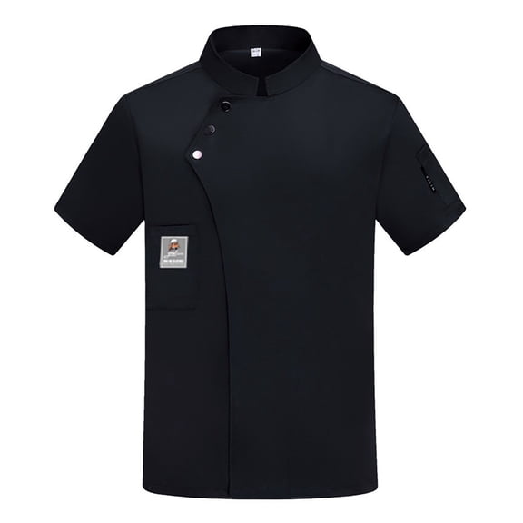 Daolelai Chef Work Clothes Men's Short-Sleeved Summer Hotel Catering Baking Kitchen Western Restaurant Chef Clothes Thin Breathable