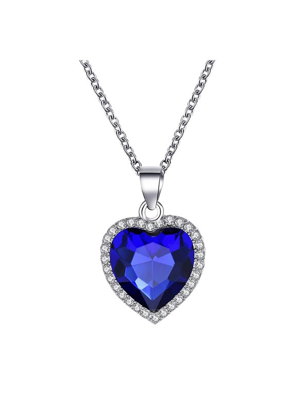 Gem Heart Necklace Temperament Classic Ocean Heart Necklace
