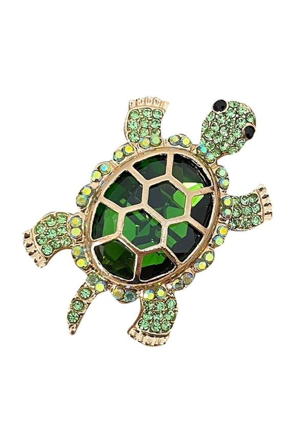 Diamond Turtle Brooch