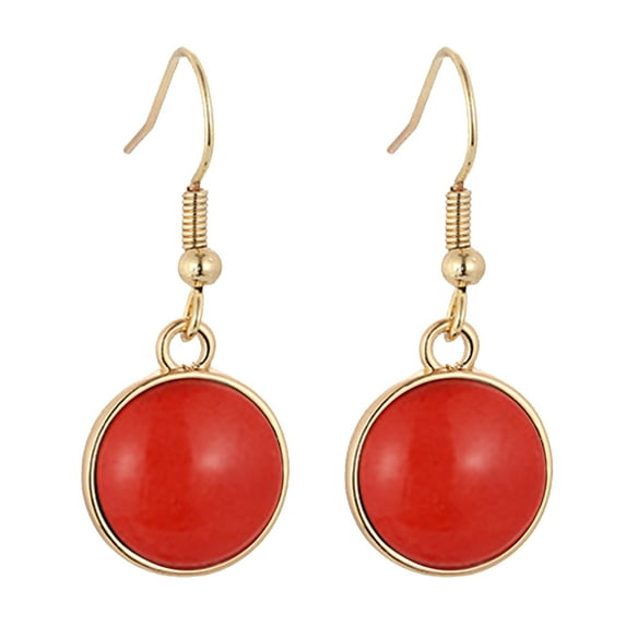 Daolelai Fashion Personality Stone Earrings Fashionable Colorful Round Earrings