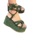 thumbnail image 1 of Daolelai Fashionable Spring and Summer High-Heeled Wedge-Heeled Women's Sandals with Straps, Open Toe and Breathable, 1 of 5