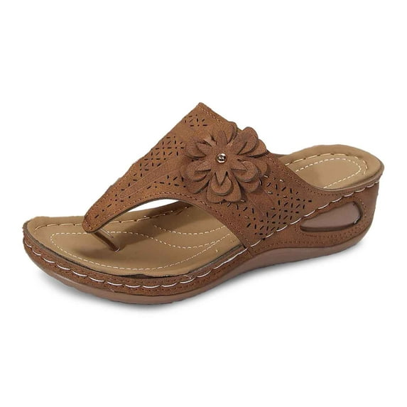 Daolelai Flip-Toe Casual Thick-Soled Flower Beach Sandals