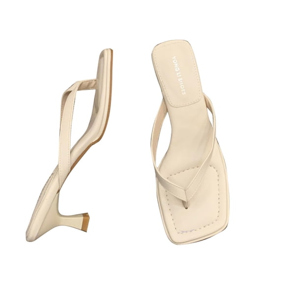 Daolelai French Flip-Flops, Flip-Flops, Fairy Shoes, Summer Outdoor Wear, Simple Toe High Heel Sandals