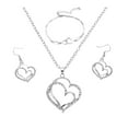 thumbnail image 1 of Daolelai Heart Shaped Bracelet Necklace Earrings Jewelry Set, 1 of 7