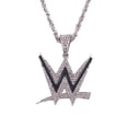 thumbnail image 1 of Daolelai -Hop Fashion Trend Men's and Versatile Letter W Diamond Necklace, 1 of 3