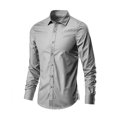 thumbnail image 1 of Daolelai Men's Business Casual Solid Color Long Sleeve Shirt, 1 of 3