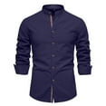 thumbnail image 1 of Daolelai Men's Casual Japanese Fashion Solid Color Long Sleeve Shirt, 1 of 3