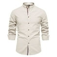 thumbnail image 1 of Daolelai Men's Casual Japanese Fashion Solid Color Long Sleeve Shirt, 1 of 3