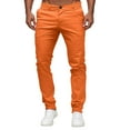 thumbnail image 1 of Daolelai Men's Casual Solid Color Straight Leg Trousers Button Waist Pocket Casual Pants, 1 of 5