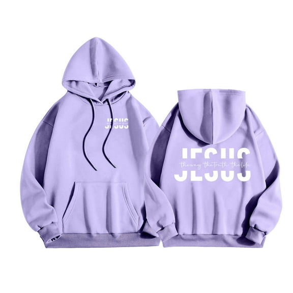 Daolelai Men's Christian Style Letter Print Hooded Sweatshirt