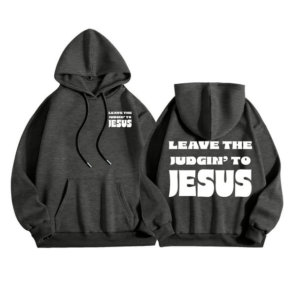 Daolelai Men's Christian Style Letter Print Hooded Sweatshirt