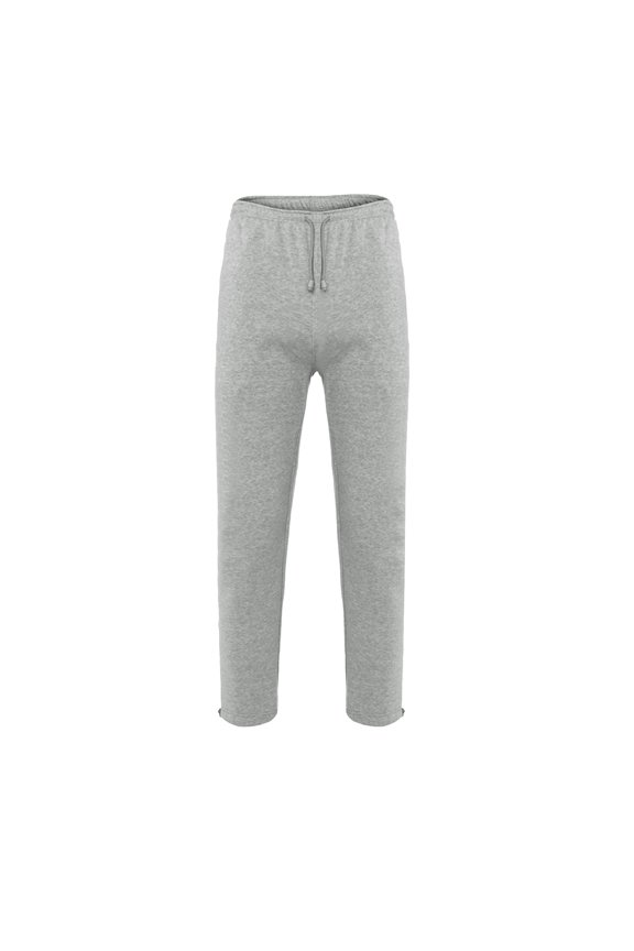Men's Drawstring Elastic Waist Solid Color Pocket Trousers Loose Sports Trousers Without Side Pockets (Plus )