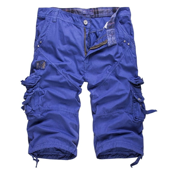 Daolelai Men's Fashion Casual Outdoor Light Breathable Multi-Pocket Zipper Casual Shorts