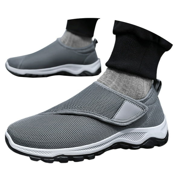 Daolelai Men's Four-Season Mesh Breathable Velcro Casual Sports Shoes