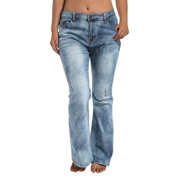 Daolelai Men's Hong Kong Style Flared Jeans