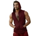 thumbnail image 1 of Daolelai Men's Hooded Zippered Sleeveless Sports Vest, 1 of 6