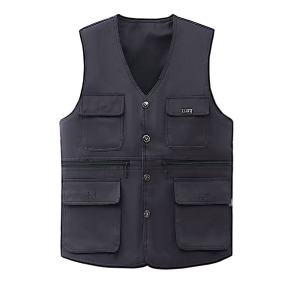 Daolelai Men's Large Size Multi-Pocket Vest