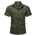 thumbnail image 1 of Daolelai Men's Large Size Workwear Short Sleeve Shirt, 1 of 8