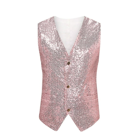Daolelai Men's Sequined Suit Vest