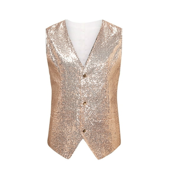 Daolelai Men's Sequined Suit Vest