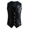 thumbnail image 1 of Daolelai Men's Sequined Vest Casual Vest Waistcoat Suit, 1 of 2