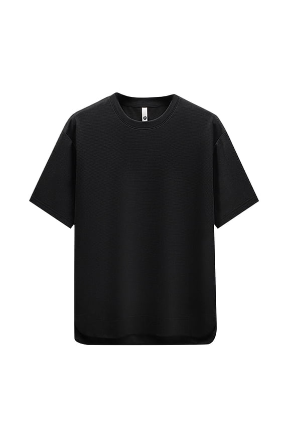 Men's Solid Color Simple Round Neck Short-Sleeved T-Shirt