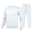 thumbnail image 1 of Daolelai Men's Solid Color Sports Sweatshirt and Sweatpants Plus Velvet Thickened Two-Piece Suit, 1 of 4