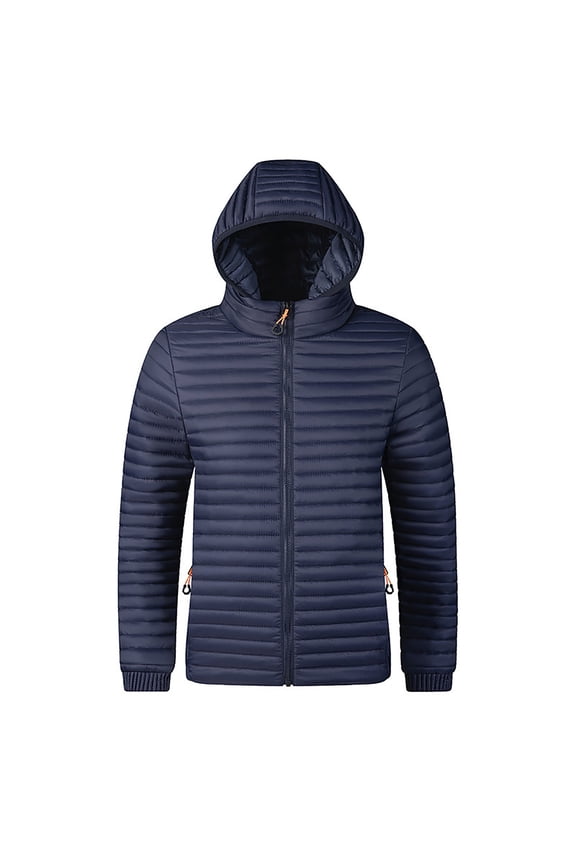 Men's Solid Color Thickened Pinstripe Down Cotton Jacket