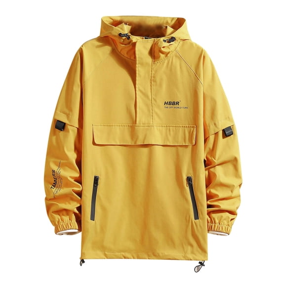 Daolelai Men's Spring and Autumn All-Match Half-Zip Jacket Hooded Jacket