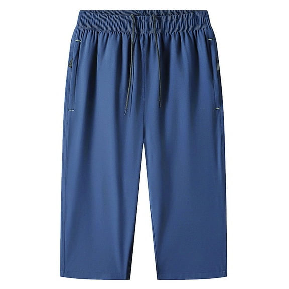 Daolelai Men's Summer Casual Loose Stretch Pants Shorts Cropped Pants