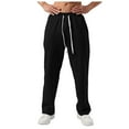 thumbnail image 1 of Daolelai Men's Wide Leg Drawstring Back Pocket Solid Color Sweatpants Trousers, 1 of 9