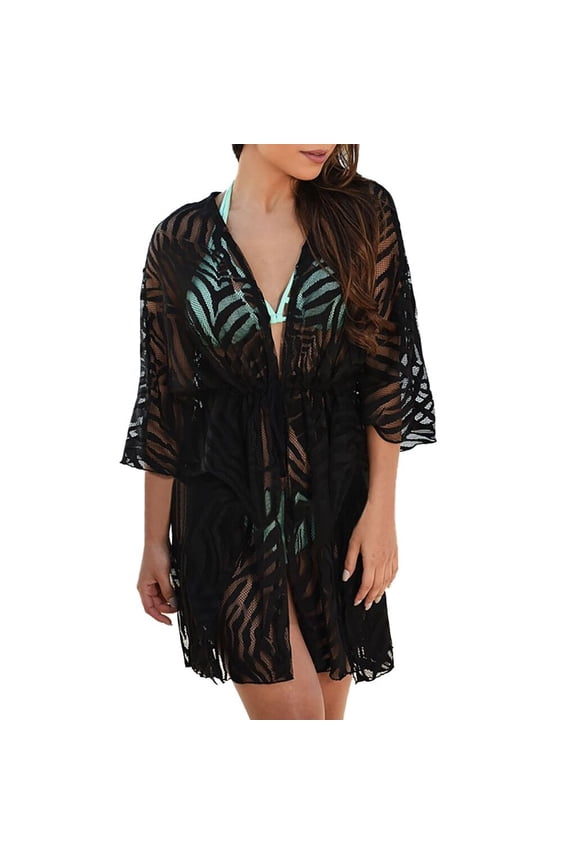 Mesh See-Through Cardigan Beach Sun Protection Cover-Up