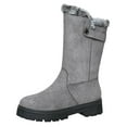 thumbnail image 1 of Daolelai New Autumn and Winter Women's Leather Boots Snow Boots Short Boots Mid-Heel, 1 of 9