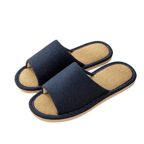 Daolelai New Hotel Cotton and Linen Slippers for Women Spring and Autumn Summer Home Couple Linen Thick Bottom Four Seasons Sandals