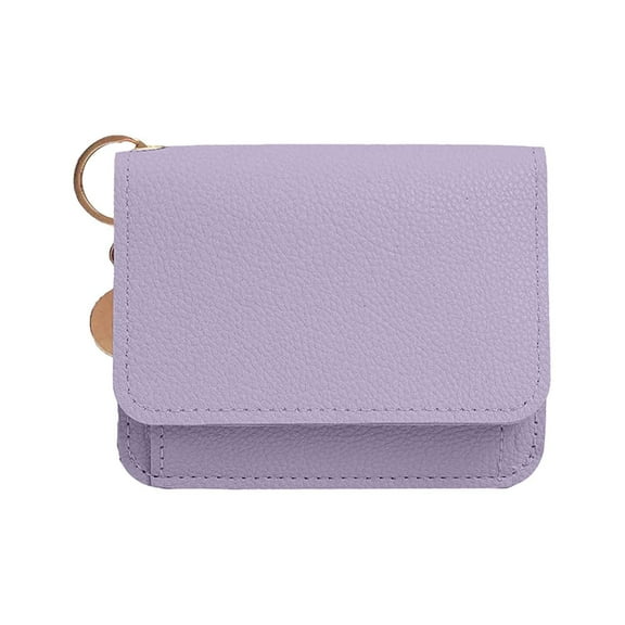 Daolelai New Style Card Holder Short Cute Small Ladies Coin Purse Simple Light Pu Leather Document Storage Bag Thin