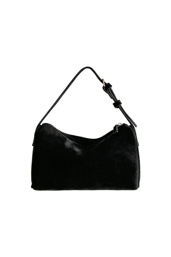 Pillow-Shaped Suede Handbag 2025 Autumn and Winter New Style Simple and Versatile Small Handbag Zipper Niche High-End Shoulder Messenger Bag