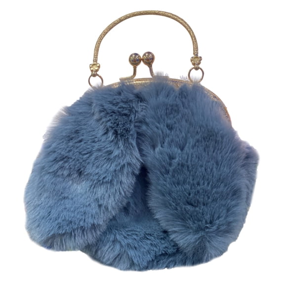 Daolelai Plush Bunny Bag Women's Diagonal Korean Style Cute Hand-Held Furry Bag Autumn and Winter New Rabbit Ear Clip Bag