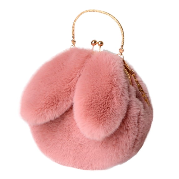 Daolelai Plush Bunny Bag Women's Diagonal Korean Style Cute Hand-Held Furry Bag Autumn and Winter New Rabbit Ear Clip Bag