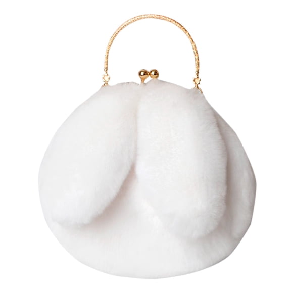 Daolelai Plush Bunny Bag Women's Diagonal Korean Style Cute Hand-Held Furry Bag Autumn and Winter New Rabbit Ear Clip Bag