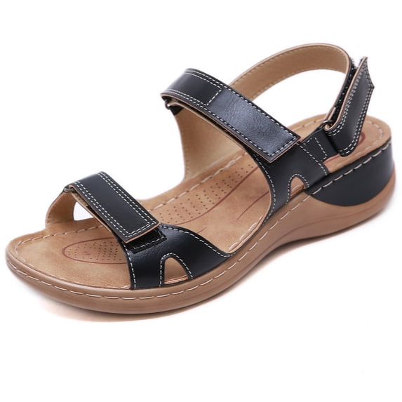 Daolelai Retro Sandals for Women with Stitching and Casual , Large Size Sandals