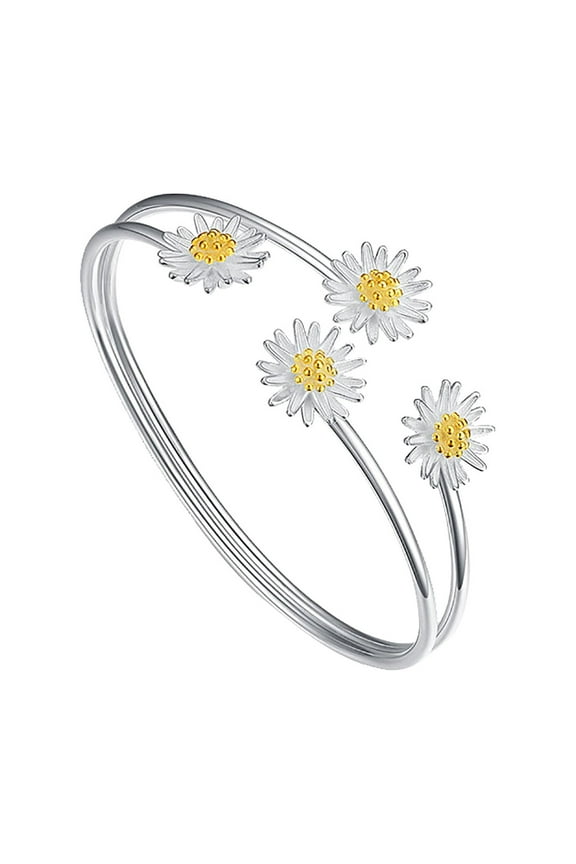 Small Daisy Silver Bracelet