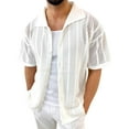 thumbnail image 1 of Daolelai Summer Thin Knitted Sweater Men's Lapel Short-Sleeved Hollow Cardigan European and American Muscle Men's Clothing, 1 of 7