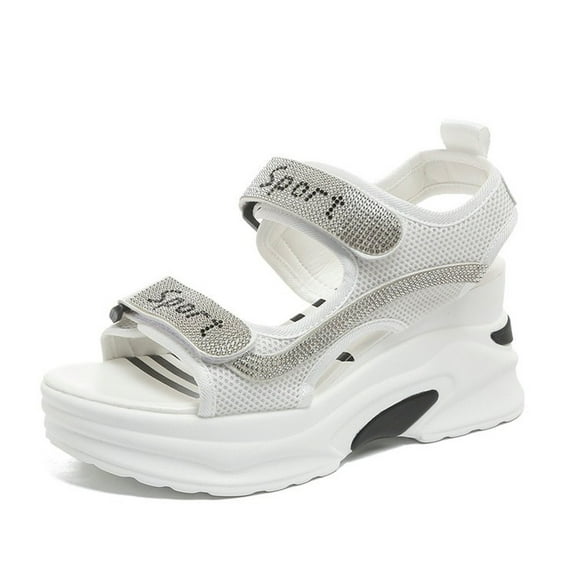 Daolelai Thick-Soled Sports Sandals for Women 2025 New Summer Large Size Fish Mouth Wedge Sandals